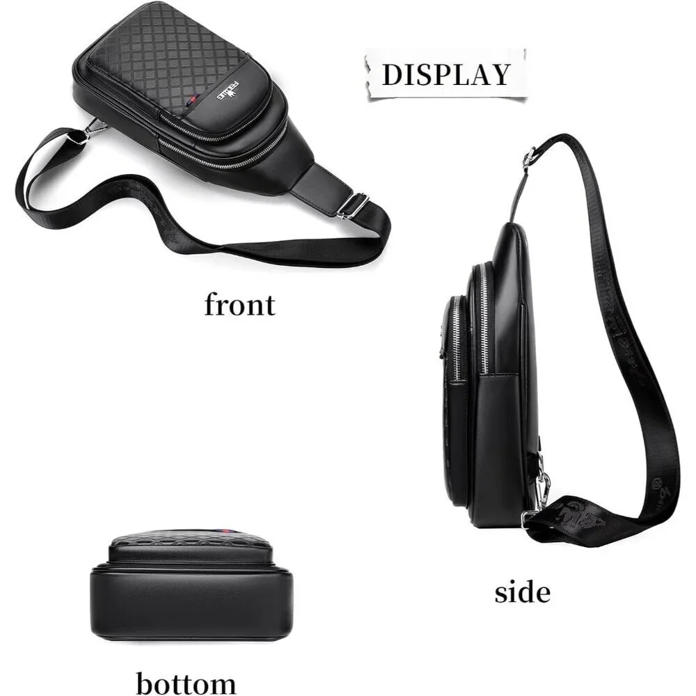 Men's Black Chest Bag Cross Body Shoulder Bags With Water Resistant Backpack
